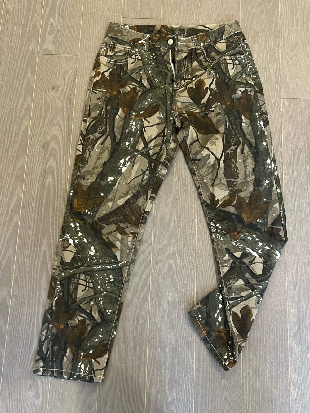 NFINITY Camo Leggings in Olive, Brown, Gray